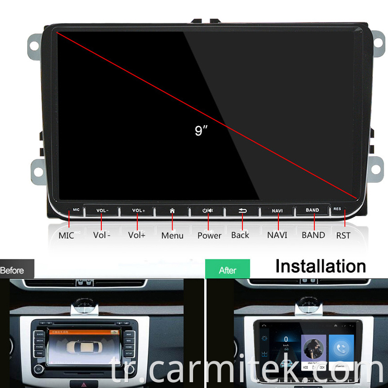 2 din android car radio for VW